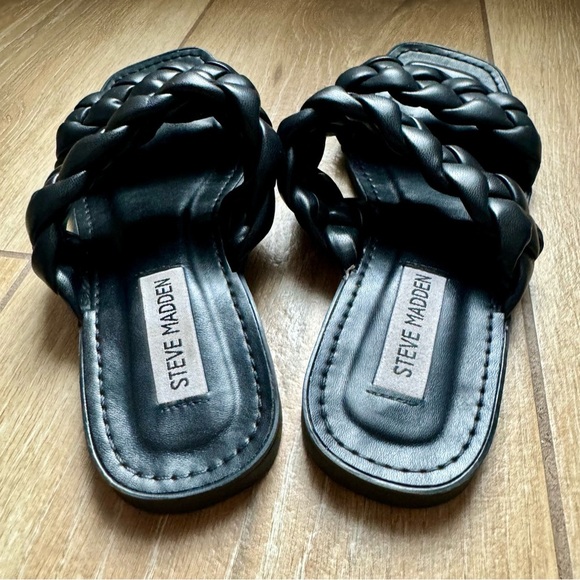 Steve Madden Black Braided Women's Sandals - Picture 5 of 6